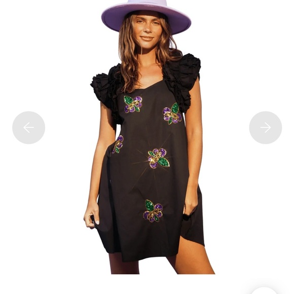 Peach Love California Dresses & Skirts - Peach Love California Black Mardi Gras Dress